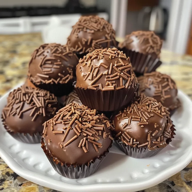 Close-up of a brigadeiro fit without sugar, showing its glossy chocolate texture.