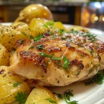 Close-up of juicy Isca de frango acebolada with onions.