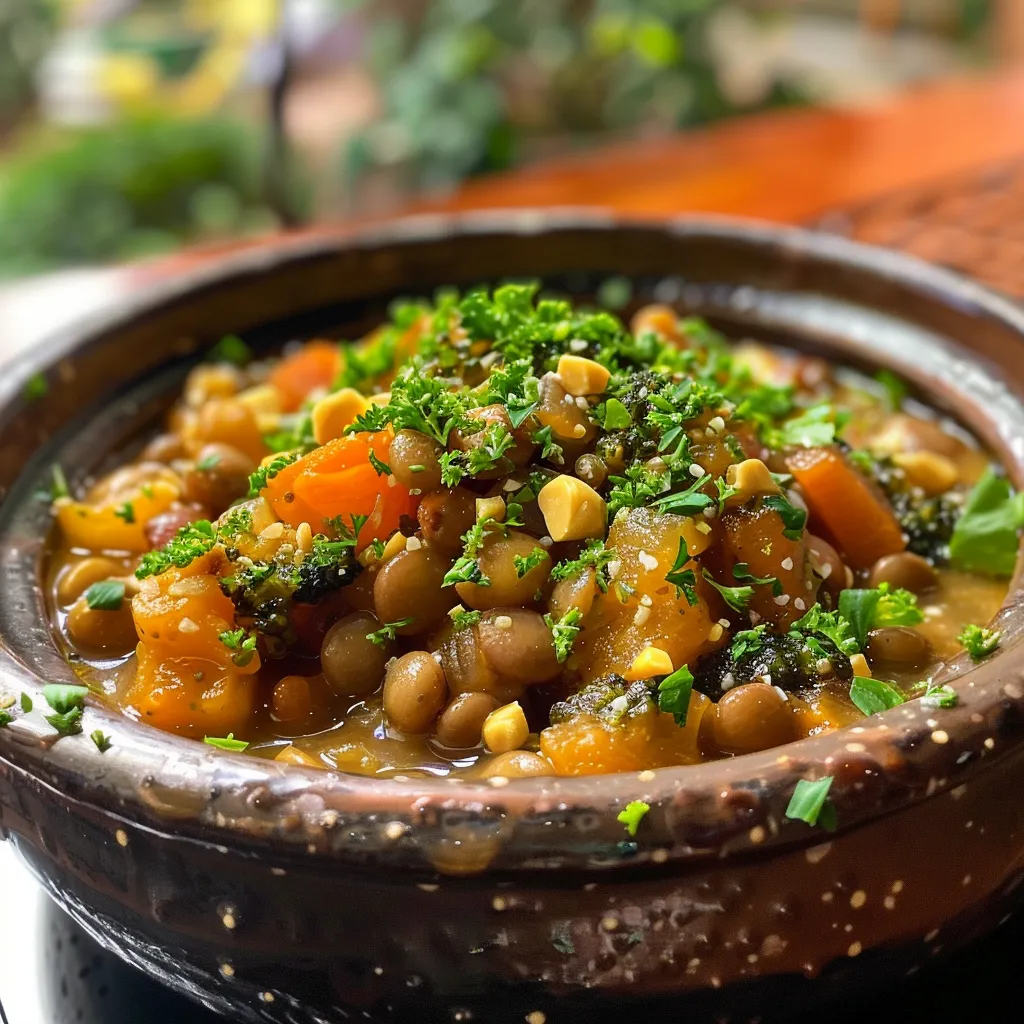 Side view of colorful legumes cooked with garlic and butter.
