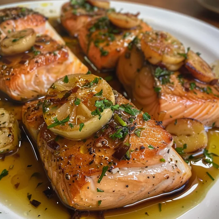 Salmão e Camarão: Uma Dupla Deliciosa para Encantar Seu Paladar Lombos de salmão grelhados com camarões suculentos em um prato.