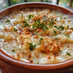 Close-up of a creamy Molho Branco Fit, showcasing its smooth texture and light color.