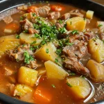 Close-up of a plate with Molho com Almôndegas à Tia Nancy, showcasing meatballs in rich tomato sauce.