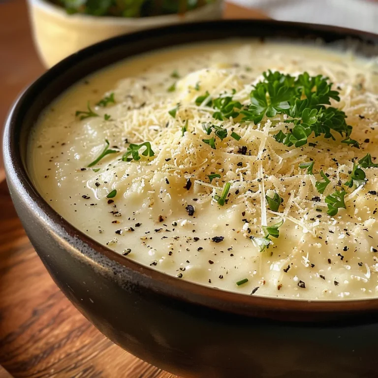 Close-up view of creamy molho de iogurte e parmesão in a bowl.