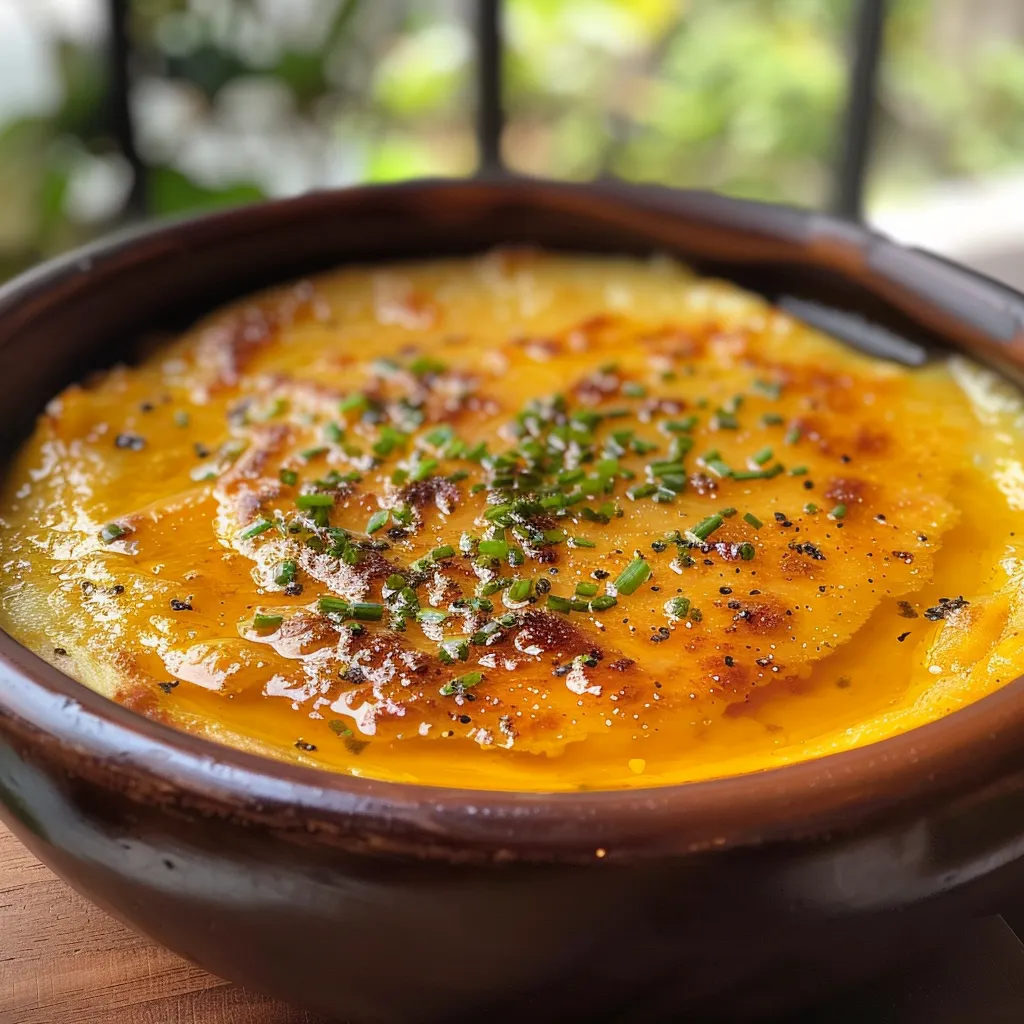 Side view of a delicious mango and honey salad dressing, showcasing its golden color and texture.