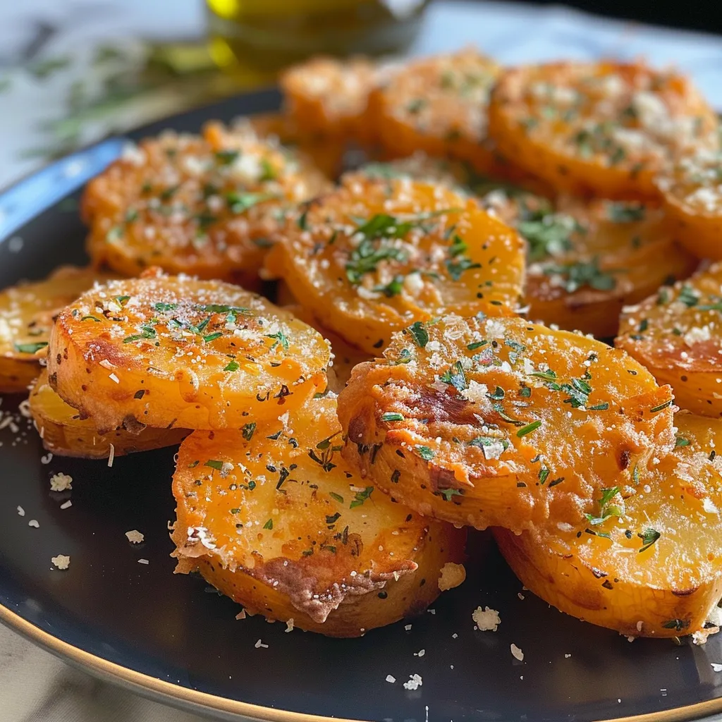 Juicy Ninhos de batata parmesão displayed in a well-lit setting.