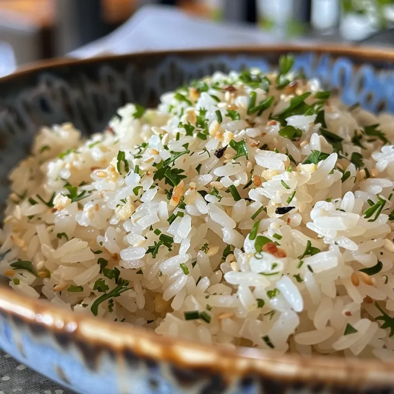 Close-up de arroz cozido com textura perfeita e brilhante.