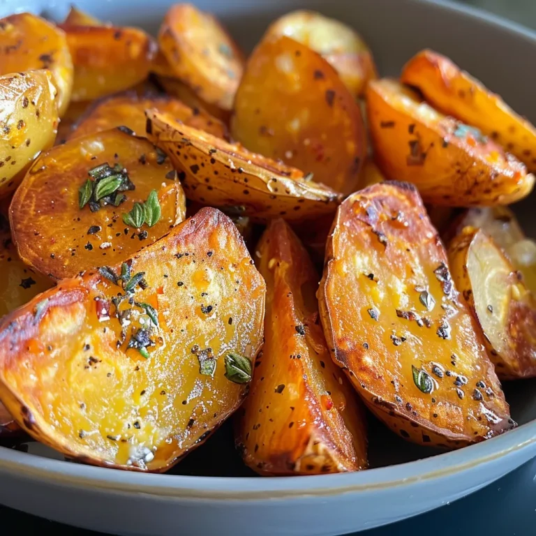 Batata Rústica crocante com temperos, vista lateral.