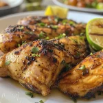 Close-up of crispy Frango à passarinho with golden brown skin.