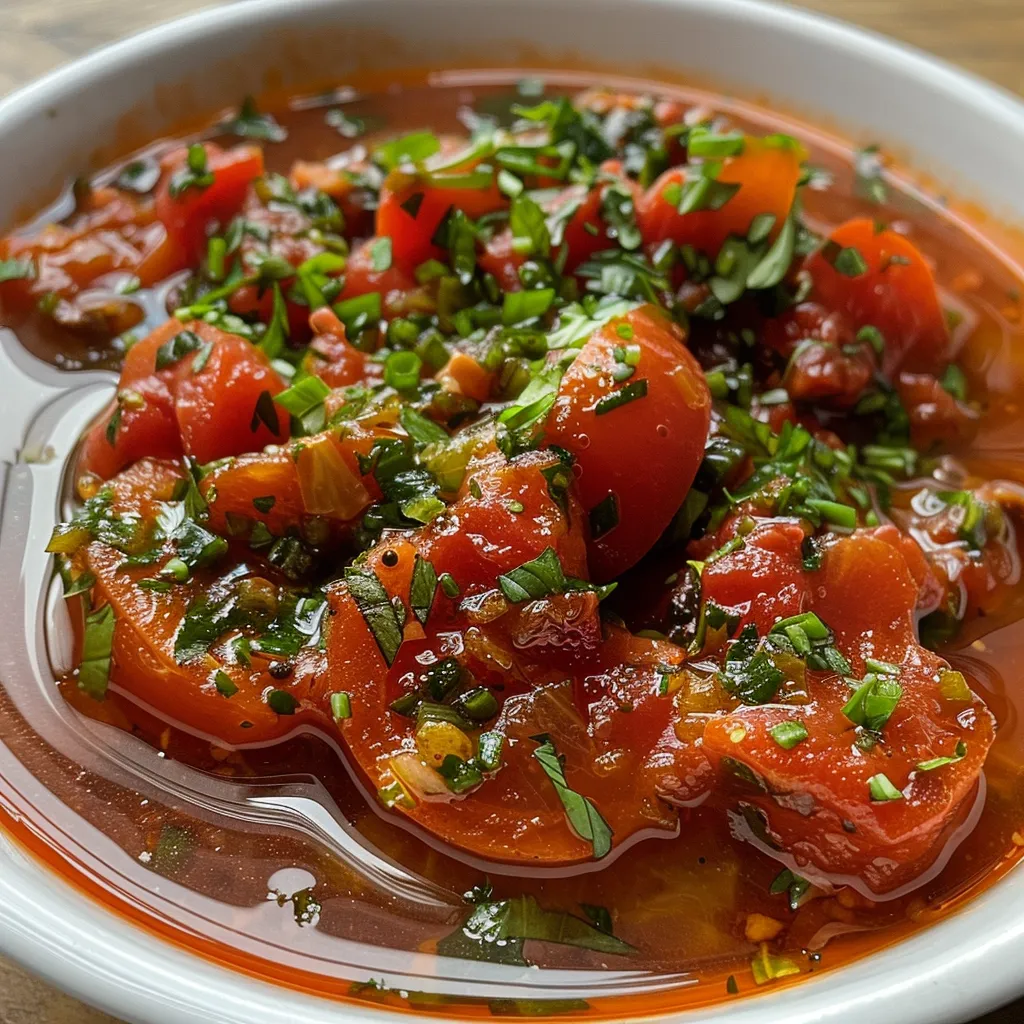 Side view of a luscious tomato sauce surrounded by its ingredients.