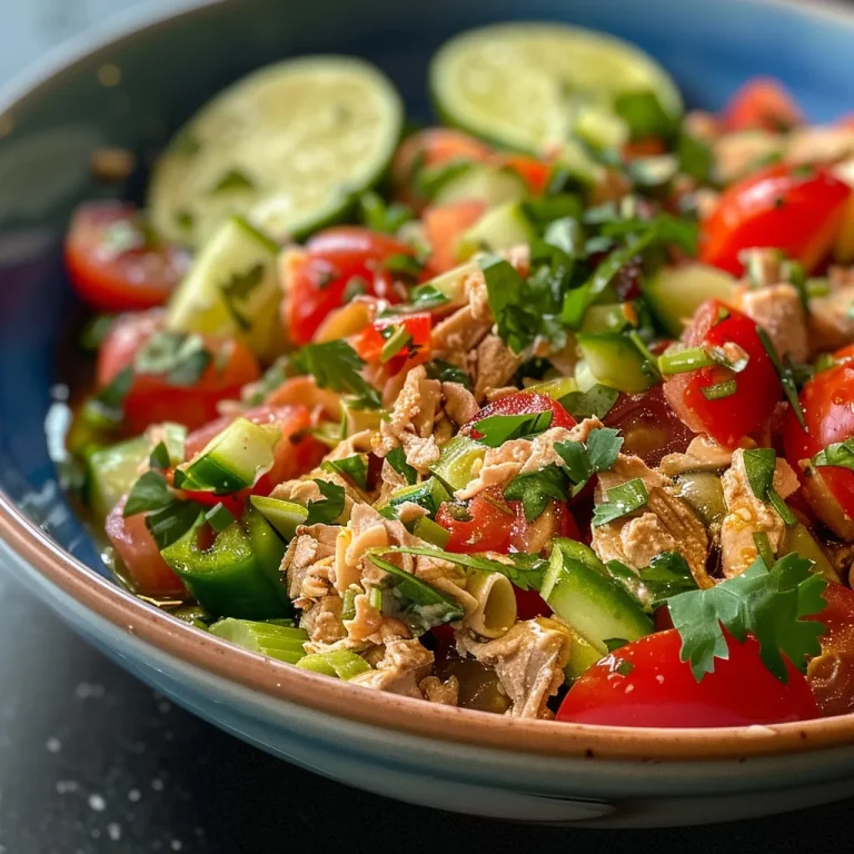 Salada de atum colorida com vegetais frescos e ovos cozidos.