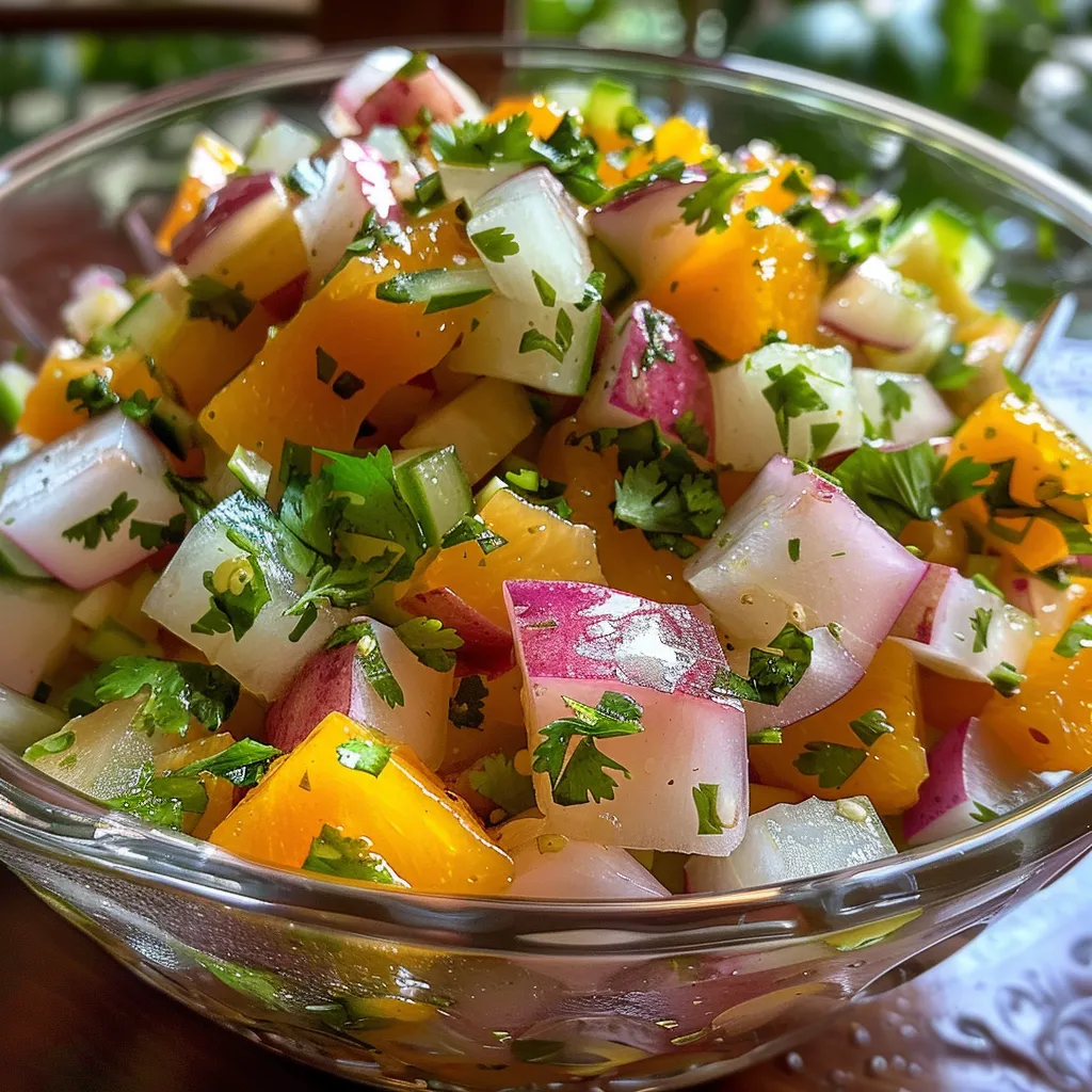 Close-up de salada refrescante de repolho com abacaxi e molho cremoso.