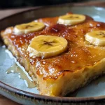 Bolo de banana simples em uma view lateral, mostrando a textura e a umidade do bolo.