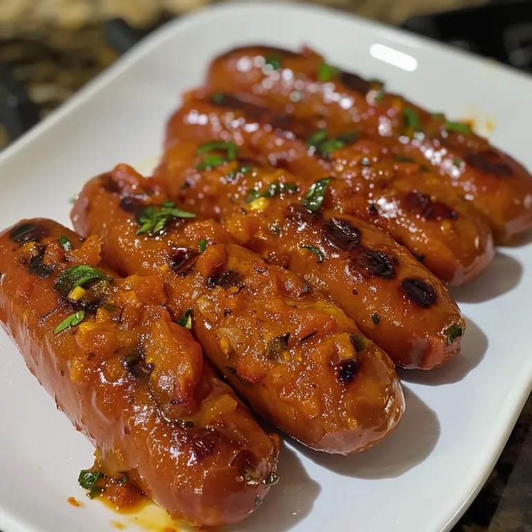 Cachorro quente caseiro com salsicha, molho de tomate e batata palha em um pão.