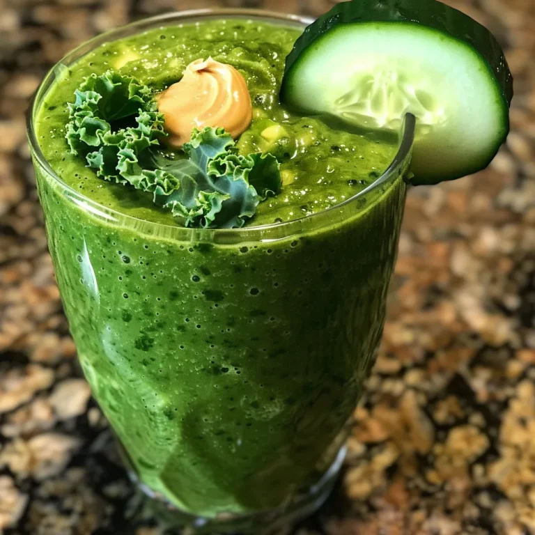 Close-up de um smoothie verde Keto com ingredientes frescos.