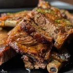 Costelinha ao Molho Barbecue suculenta em uma apresentação colorida.