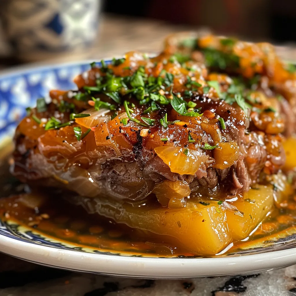 Close-up de batatinhas bolinha cozidas, temperadas com cebola e coentro.