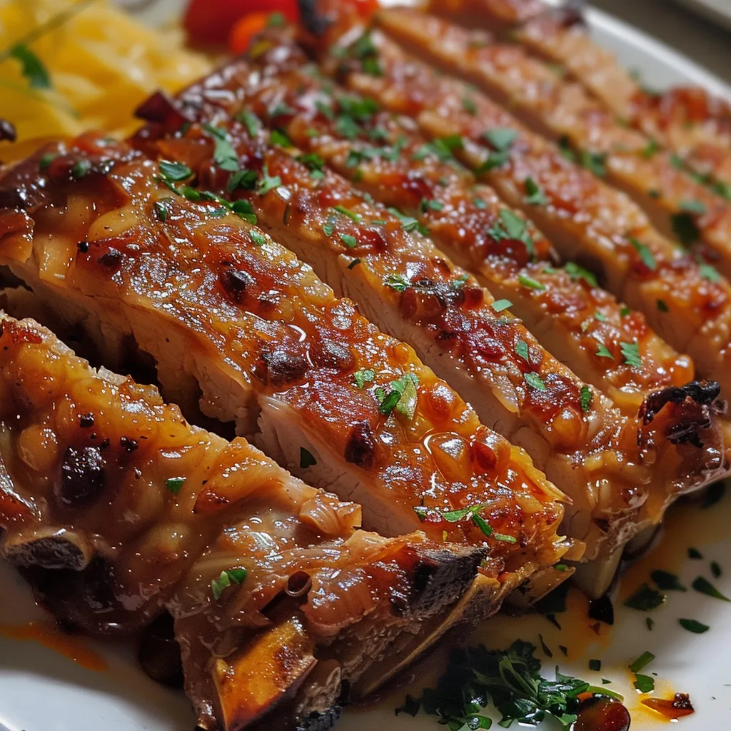 Close-up de costela de boi na panela, com cebolas visíveis.