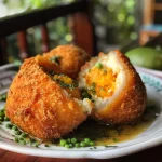 Close-up de uma Coxinha de Frango com Catupiry, mostrando sua massa dourada e recheio cremoso.