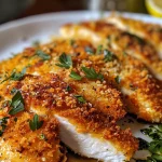 Close-up of a golden-brown Frango à Milanesa Crocante with crispy coating.