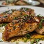 Close-up of grilled chicken breast with roasted vegetables, showcasing vibrant colors and textures.