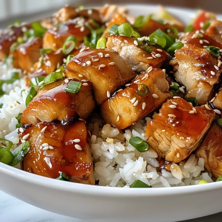 Frango Teriyaki: Uma Viagem de Sabores Sem Sair de Casa Frango Teriyaki suculento em um prato, exibindo cubos de frango bem caramelizados.