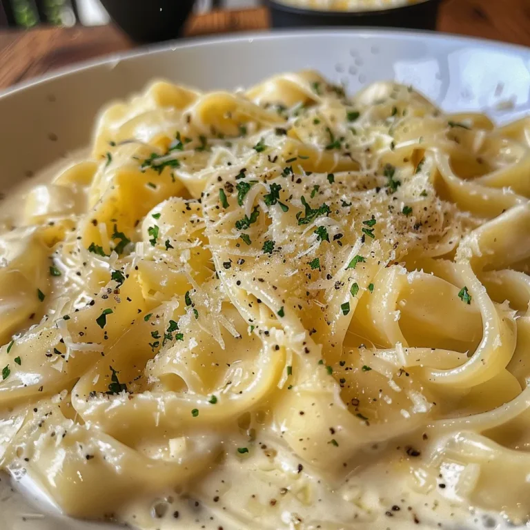 Descubra o Segredo do Molho Alfredo que Vai Transformar Seu Prato em uma Experi ncia Inesquec vel! Close-up de Molho Alfredo original, cremoso e apetitoso, em um prato branco.