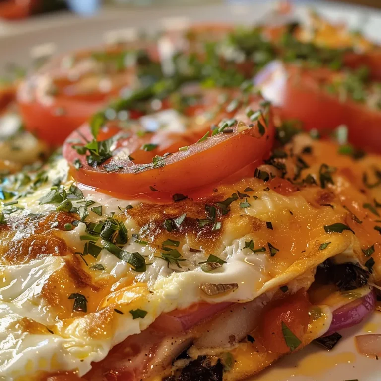 Omelete de Forno com Legumes, vista lateral, com ingredientes frescos visíveis.