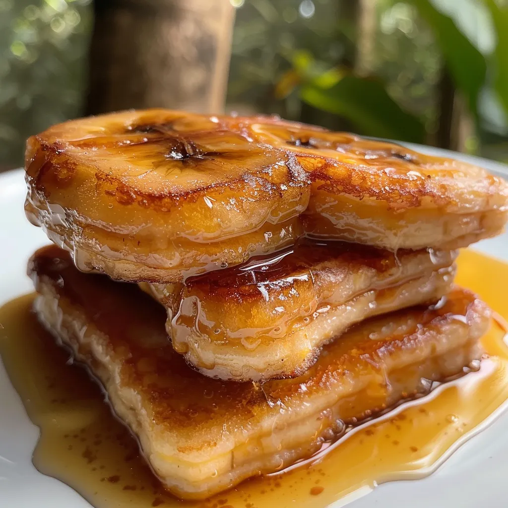 Close-up de panquecas de banana com aveia, apresentando sua superfície levemente caramelizada.