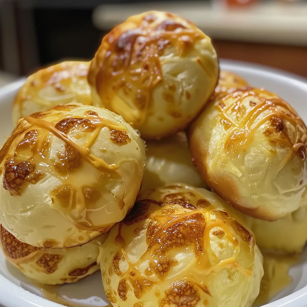 Vista lateral do Rondelli de Presunto e Queijo, evidenciando sua textura suculenta.