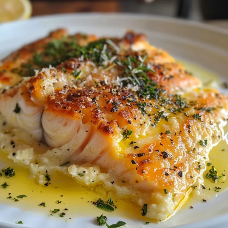 Filé de salmão com crosta de ervas, apresentando textura crocante.