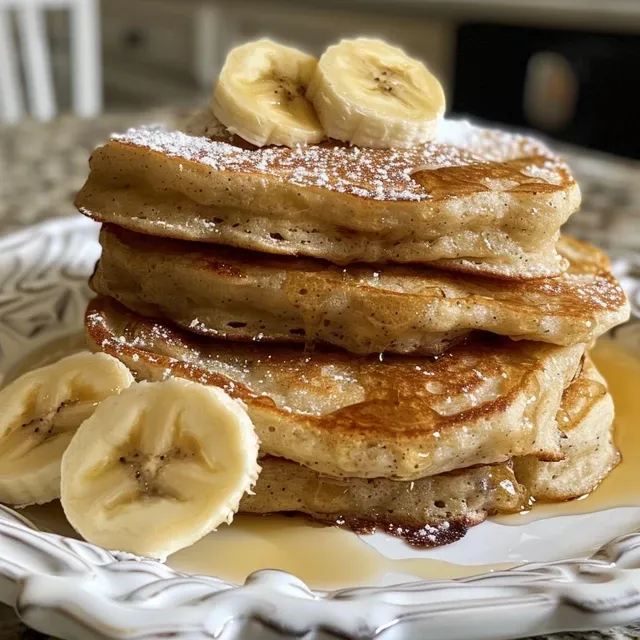Panquecas de Banana com Prote na: O Caf da Manh que Vai Te Energizar! Panquecas de banana com proteína em uma superfície rústica.