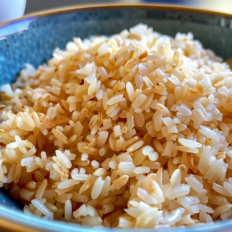 Desperte o Chef que Existe em Voc com Esta Receita de Arroz Integral Simples! Close-up of a bowl of arroz integral simples with visible grains and herbs.