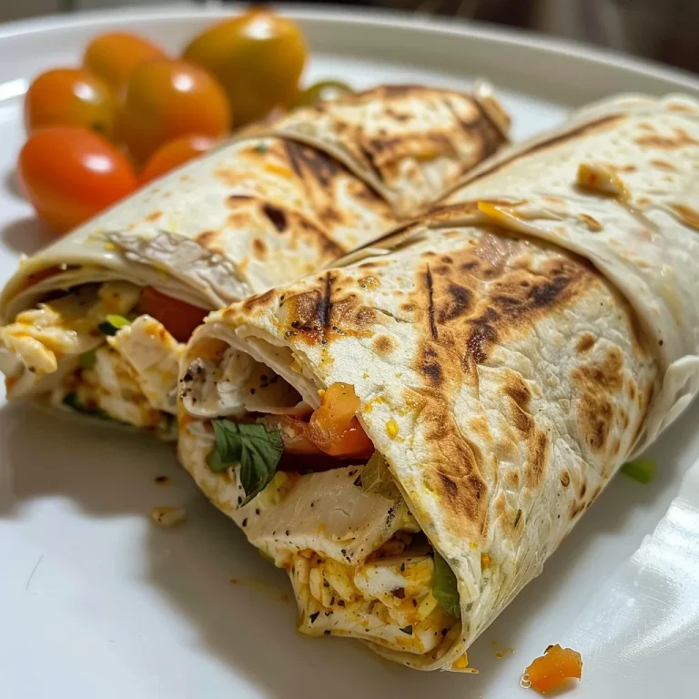 Descubra o Wrap de Frango Grelhado: Uma Receita Pr tica que Vai Encantar Seu Paladar! Close-up view of a grilled chicken wrap with fresh vegetables.