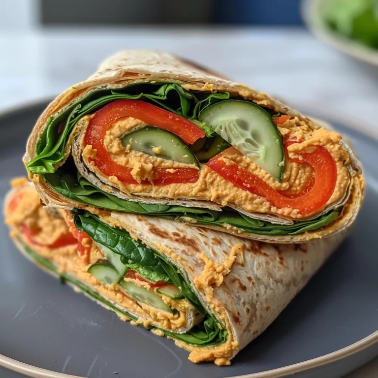 Wraps Veganos de Hummus: O Lanche Pr tico que Vai Fazer Seu Dia Brilhar Close-up view of a vegan hummus wrap with colorful vegetables.