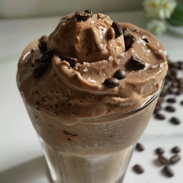 Desperte Seus Sentidos com um Delicioso Caf Mocha Gelado Close-up de um café Mocha Cold Brew em um copo transparente com gelo.