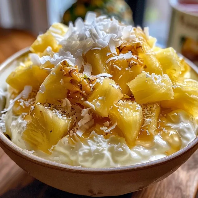 Close-up of colorful pineapple coconut yogurt bark on a plate.