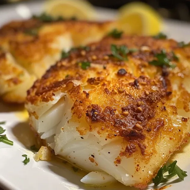 Side view of crispy fish bites with a creamy garlic aioli garnish.