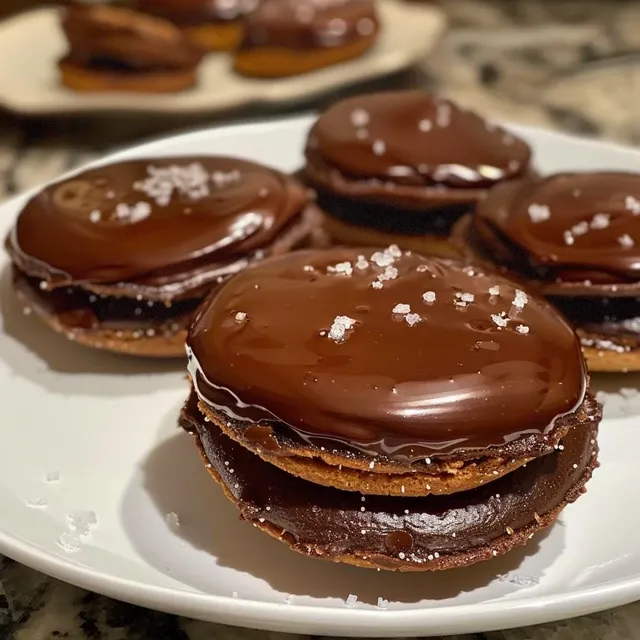 Mini tartas de chocolate salgado com base crocante e recheio cremoso.