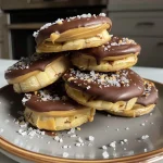 Close-up of Peanut Butter Banana Bites drizzled with dark chocolate.