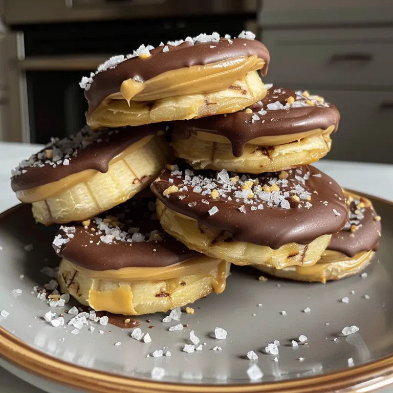 Close-up of Peanut Butter Banana Bites drizzled with dark chocolate.