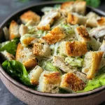 Copo de alface com frango Caesar, recheado com ingredientes frescos.