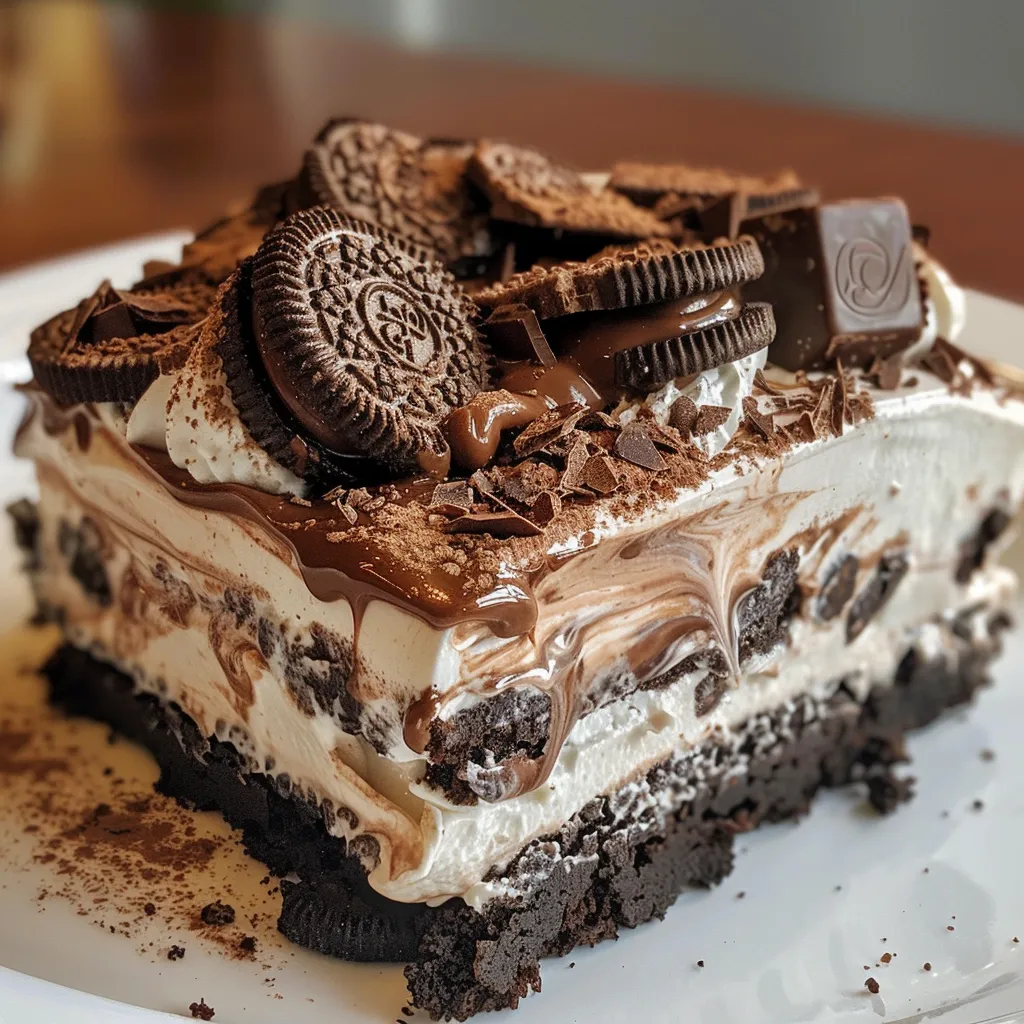 Side view of a no-bake Nutella cheesecake parfait showcasing creamy textures.