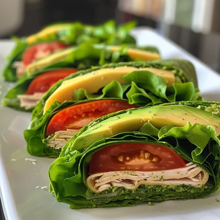 Wraps de Peru e Espinafre: Delicie-se com Sabor e Leveza! Wrap de peru e espinafre com ingredientes frescos, vista lateral.