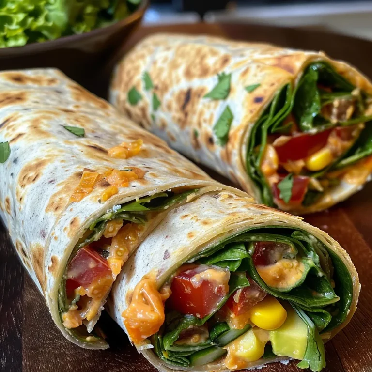 Wraps de Peru e Legumes: Uma Explos o de Sabor em Cada Mordida! Wraps de peru e legumes frescos dentro de folhas de alface, em close.