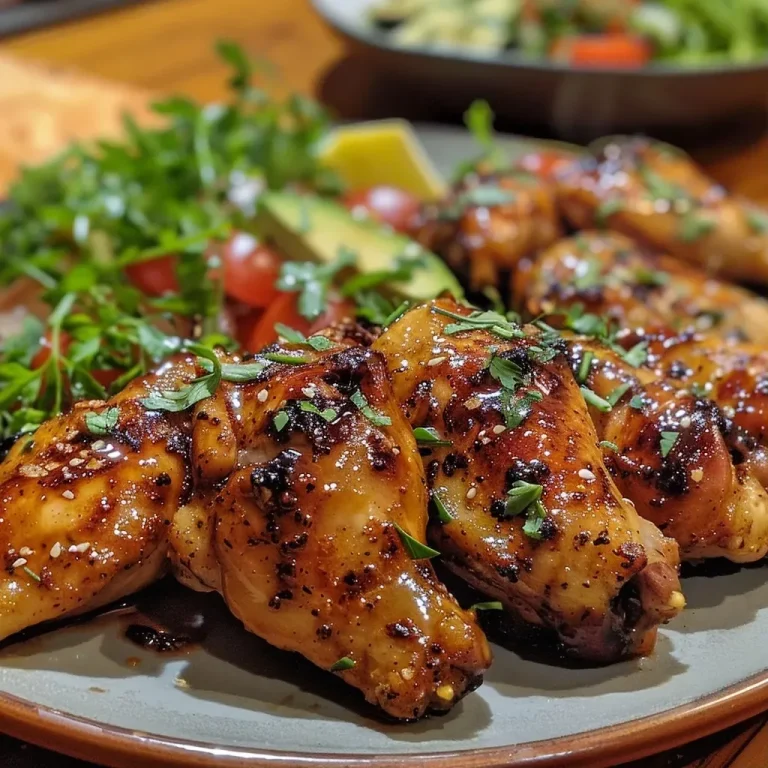 ['Alitas de frango crocantes com molho de parmesão e alho.', 'Close-up de alitas de frango na freidora de ar com molho cremoso.', 'Alitas de frango douradas acompanhadas de molho de alho e parmesão.', 'Prato de alitas crocantes com um toque de queijo parmesão e alho.']