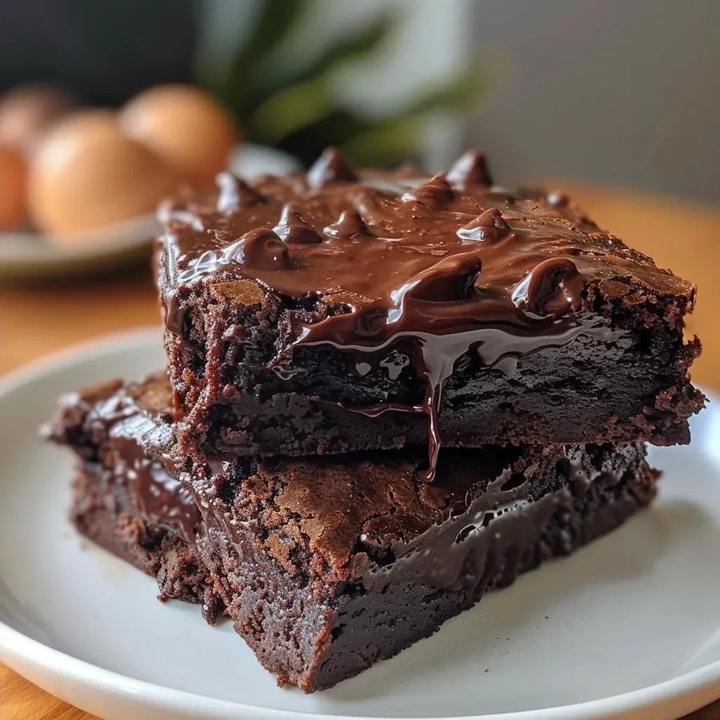 ['Brownies de iogurte grego sem açúcar com textura suculenta.', 'Close-up de brownies fit feitos com iogurte grego e whey protein.', 'Deliciosos brownies de iogurte grego com cobertura de chocolate.', 'Brownies saudáveis de proteína, visual mostrando a maciez da massa.']