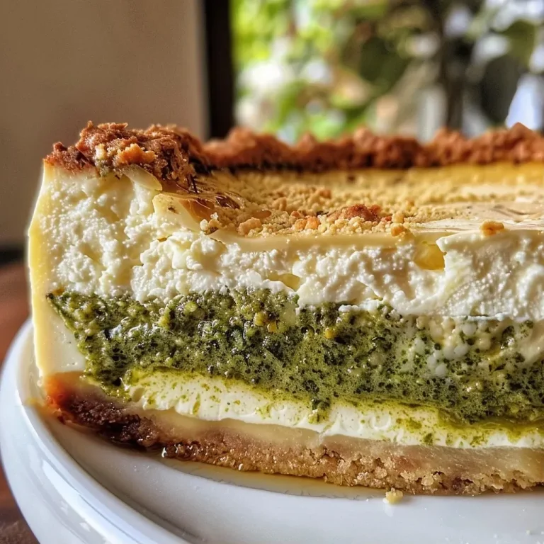 ['Cheesecake al pesto com crosta de grissini.', 'Close-up de cheesecake salgado com pesto.', 'Fatia de cheesecake al pesto em vista lateral.', 'Detalhe de cheesecake al pesto decorado.']