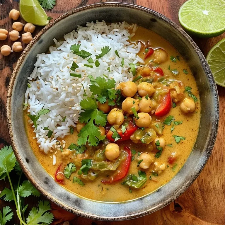 ['Curry de coco com grão de bico em uma tigela, com arroz ao lado.', 'Curry de vegetais e grão de bico, com arroz na embalagem, vista lateral.', 'Close-up de um prato de curry cremoso com grão de bico e vegetais.', 'Curry de coco colorido em uma tigela, acompanhado de arroz de micro-ondas.']
