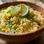 ['Prato de cuscuz de limão com folhas de salsa.', 'Close-up de um cuscuz de limão fresco e suculento.', 'Cuscuz de limão decorado com salsa sobre uma mesa.', 'Porção de cuscuz de limão com ingredientes visíveis.']