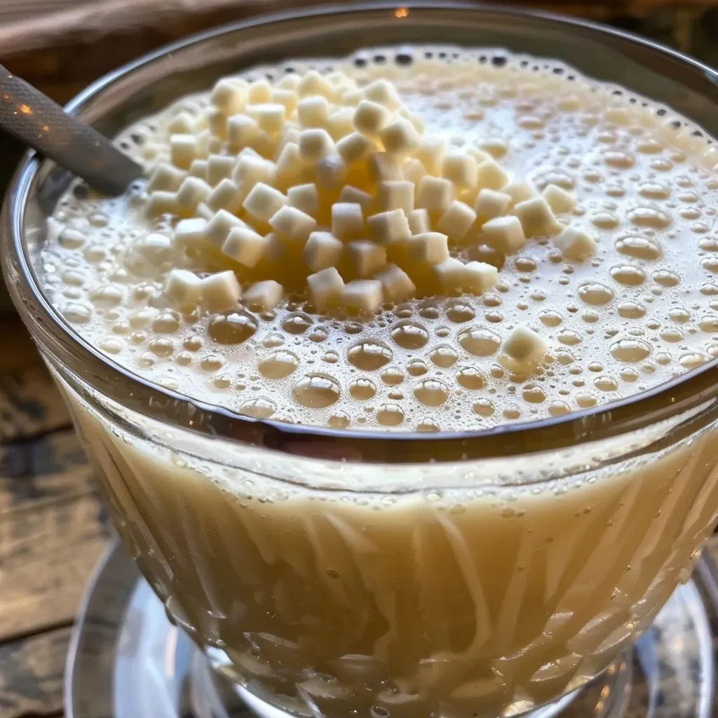 ['Cuscuz de tapioca doce com coco cremoso, em close-up.', 'Prato de cuscuz de tapioca doce com coco, mostrando textura e ingredientes.', 'Detalhe do cuscuz de tapioca doce, com pedaços de coco ralado.', 'Cuscuz de tapioca doce servido, com leite de coco por cima.']